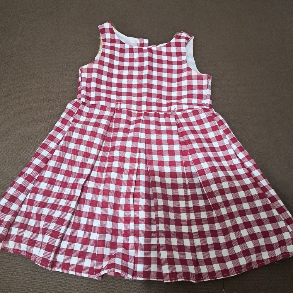 Plaid one piece dress with FREE sweater and belt